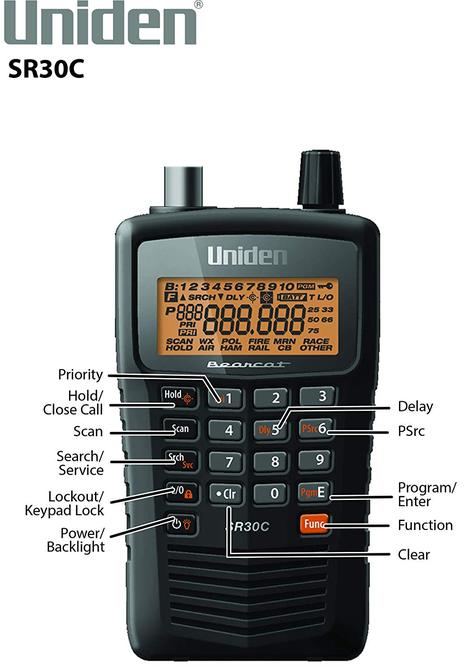 Uniden SR30C 500 Channel Handheld Narrow Band Scanner