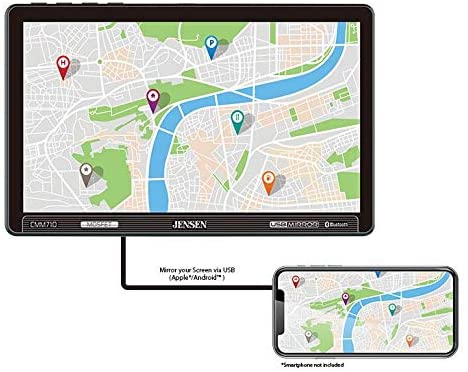 Jensen CMM10 10.1" LED Single DIN Touchscreen Multimedia Receiver with USB Screen Mirroring