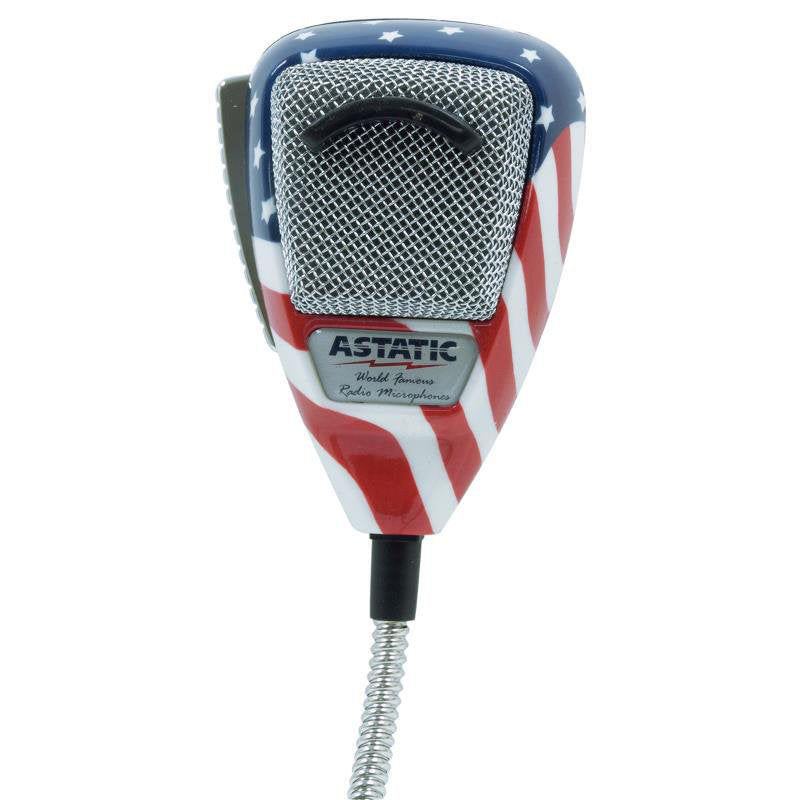 Astatic 636L-FLAG Stars N' Stripes Noise Canceling CB Radio Microphone