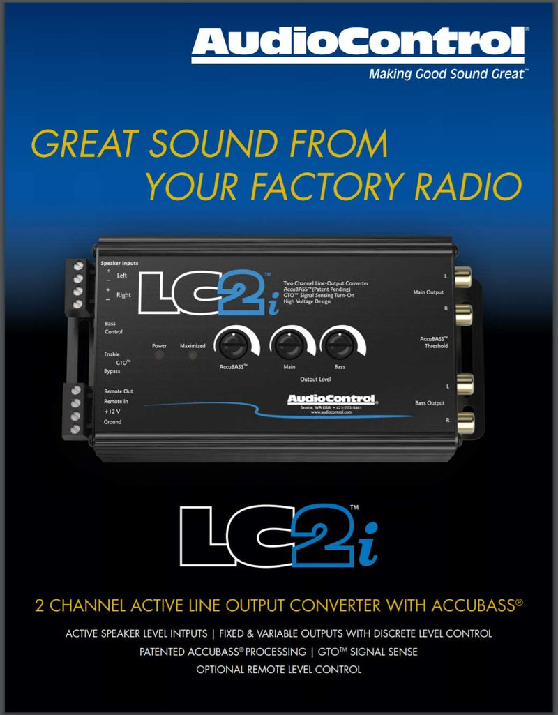 AudioControl LC2i 2 Channel Line Out Converter with AccuBASS and Subwoofer Control