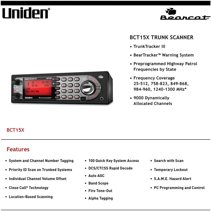 UNIDEN BCT15X Bear Tracker Scanner