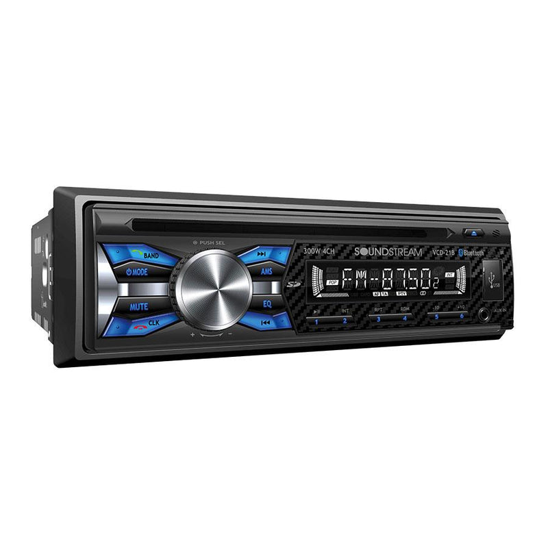 Soundstream VCD-21B Single DIN CD Player w/ USB Playback & Bluetooth