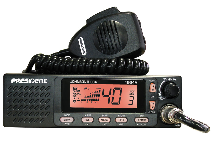 President Electronics Johnson II 12-24VDC Mobile CB Radio