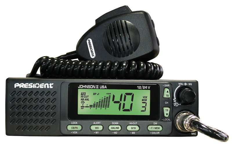 President Electronics Johnson II 12-24VDC Mobile CB Radio