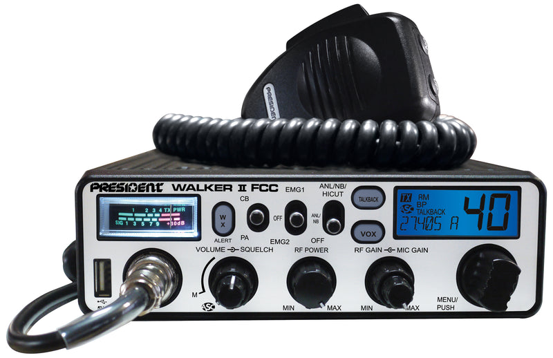 President Electronics WALKER II FCC AM Transceiver CB Radio, 40 Channels